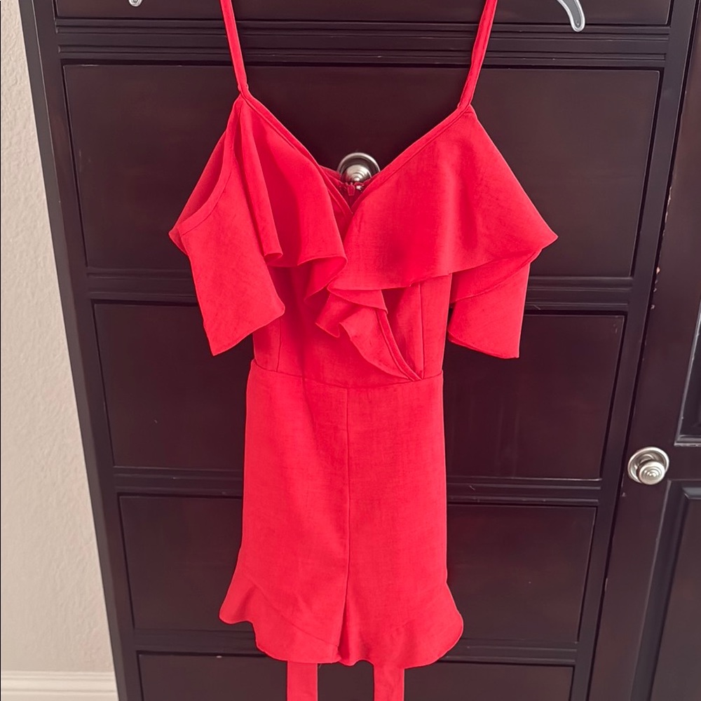 Blue Blush Vibrant Red Dress